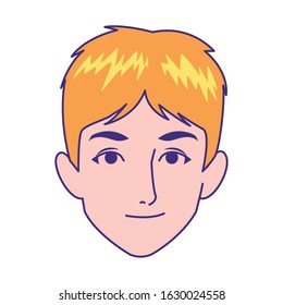 man face smiling icon over white background, vector illustration