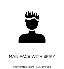 Man face with spiky hair icon. Man face with spiky hair symbol design from People collection. Simple element vector illustration on white background.