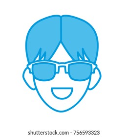 Man face with sunglasses