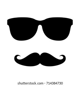 Man face with sunglasses vector illustration on white background