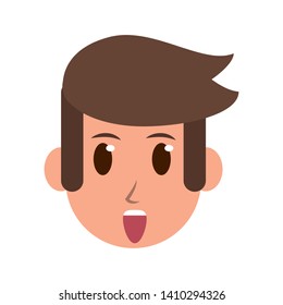 Man Face Surprised Character Cartoon Isolated Stock Vector (Royalty ...