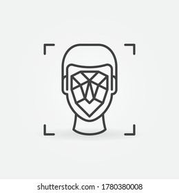 Man Face Swap Or Facial Recognition Technology Vector Concept Icon Or Sign In Outline Style