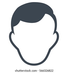 Man Face Template vector icon. Flat smooth blue symbol. Pictogram is isolated on a white background. Designed for web and software interfaces.