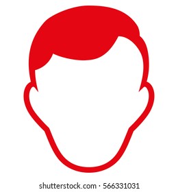 Man Face Template vector icon. Flat red symbol. Pictogram is isolated on a white background. Designed for web and software interfaces.