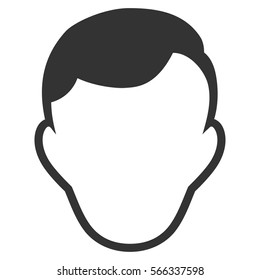 Man Face Template vector icon. Flat gray symbol. Pictogram is isolated on a white background. Designed for web and software interfaces.