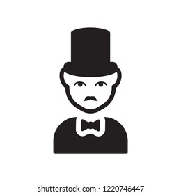 Man Face Top Hat Icon Trendy Stock Vector (Royalty Free) 1220746447