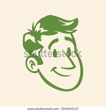 Man Face trendy artwork cute abstract vector illustration colorful applied design.eps