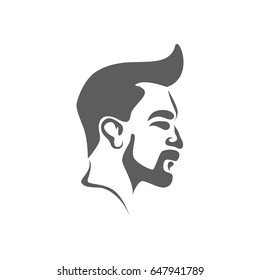 Man face in trendy flat style isolated on white background. Symbol for your web site design, logo, app, UI. Vector illustration, EPS