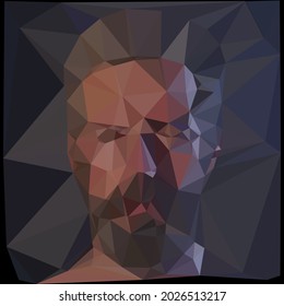 Man face, triangular vector, suitable for brutal men fashion topics