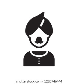 Man face with turban and beard icon. Trendy Man face with turban and beard logo concept on white background from People collection. Suitable for use on web apps, mobile apps and print media.