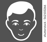 Man Face vector icon. Flat white symbol. Pictogram is isolated on a gray background. Designed for web and software interfaces.