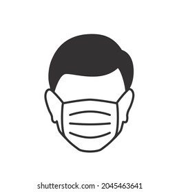 menschliches Gesicht mit weißer Maske, Vektorgrafik