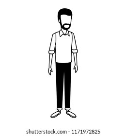 Man faceless avatar in black and white