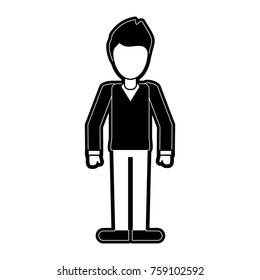 Man faceless avatar icon vector illustration graphic design