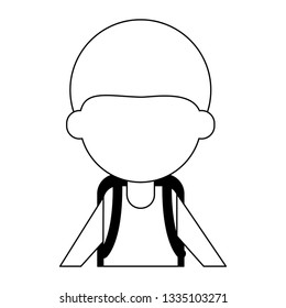man faceless avatar isolated in black and white