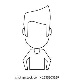 man faceless avatar isolated in black and white