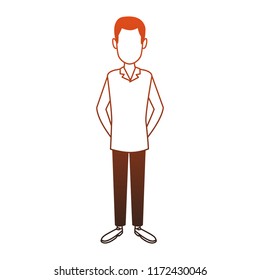 Man faceless avatar orange lines