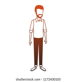Man faceless avatar orange lines
