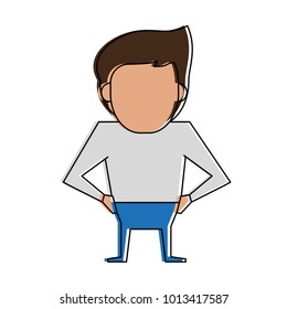 Man faceless cartoon