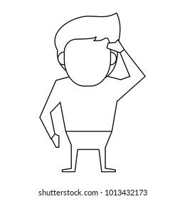 Man faceless cartoon