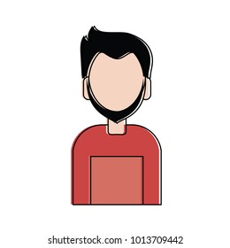 Man faceless cartoon
