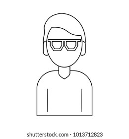 Man faceless cartoon