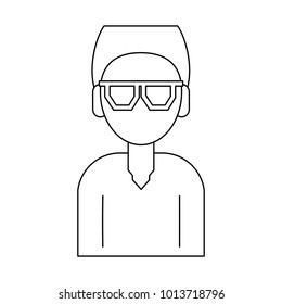 Man faceless cartoon