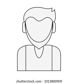 Man faceless cartoon