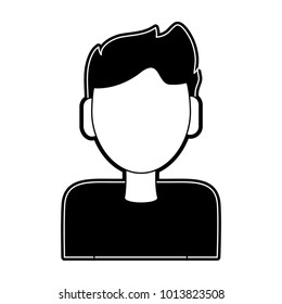 Man faceless cartoon