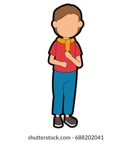 Man faceless cartoon