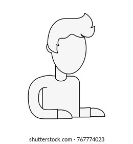 Man faceless cartoon
