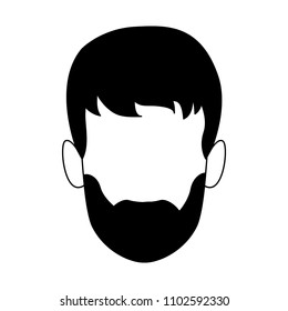 Man faceless cartoon in black and white