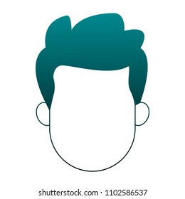 Man faceless cartoon in blue lines