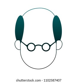 Man faceless cartoon in blue lines