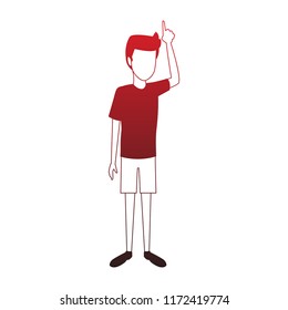 Man faceless cartoon red lines