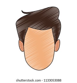 Man faceless cartoon scribble