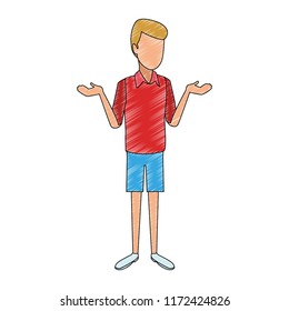 Man faceless cartoon scribble