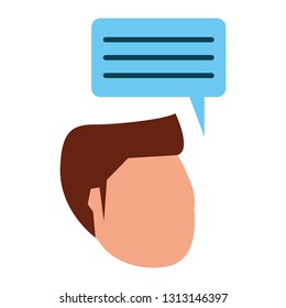 man faceless with chat bubble