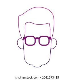 Man faceless with glasses