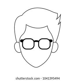 Man faceless with glasses
