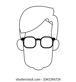 Man faceless with glasses