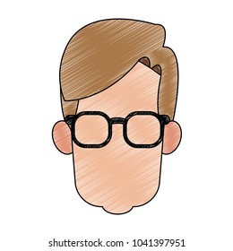 Man faceless with glasses
