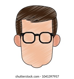 Man faceless with glasses