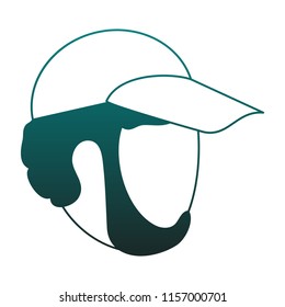 Man faceless with hat in blue lines