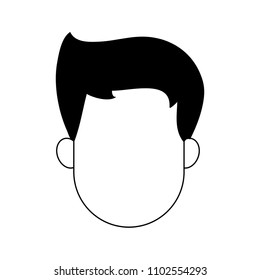 Man faceless head in black and white