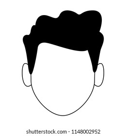 Man faceless head in black and white