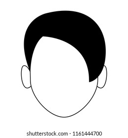 Man faceless head in black and white