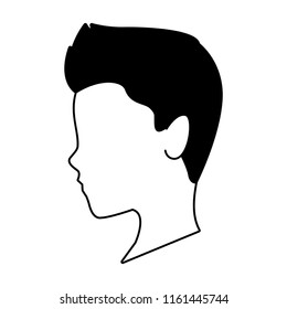 Man faceless head in black and white