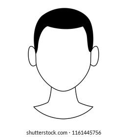 Man faceless head in black and white
