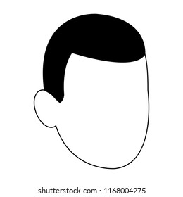 Man faceless head in black and white